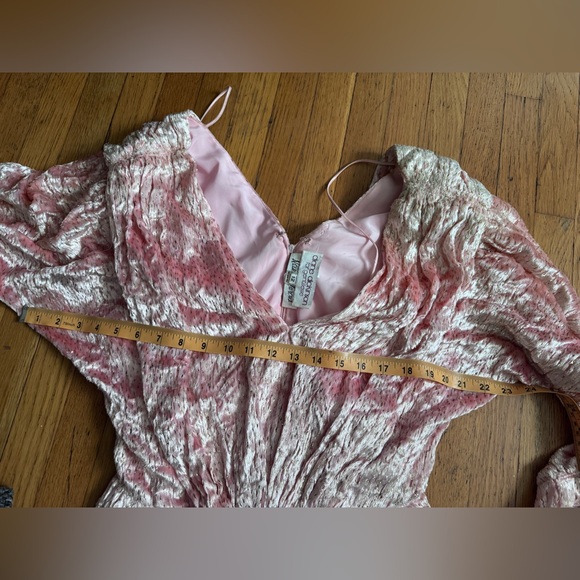 70s Vintage Pink and Gold Velvet Gown Sz M - Picture 7 of 8